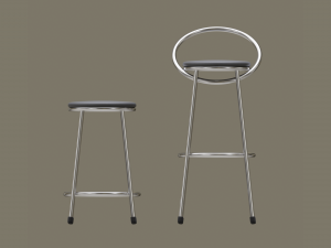 bar chairs chrome and graphite 3D-Modell