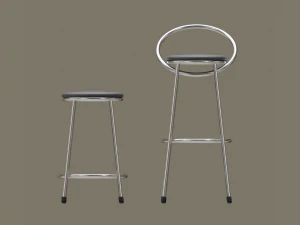 bar chairs chrome and graphite 3D Model
