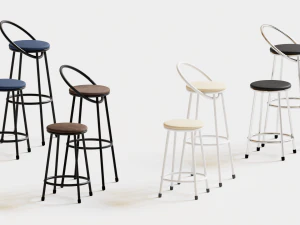 bar chairs chrome and graphite 3D Model