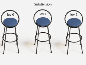 bar chairs chrome and graphite 3D Model