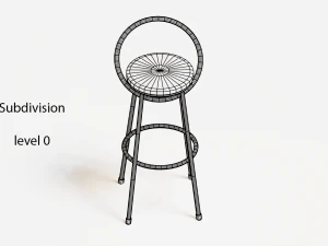 bar chairs chrome and graphite 3D Model
