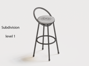 bar chairs chrome and graphite 3D-Modell
