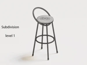 bar chairs chrome and graphite 3D Model