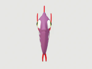 cartoon purple fish 3D Model