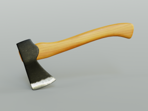 a pack of 3 modern realistic models of axes in low and high poly Modello 3D