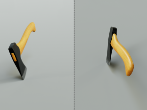 a pack of 3 modern realistic models of axes in low and high poly Modello 3D