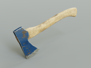 a pack of 3 modern realistic models of axes in low and high poly Modello 3D