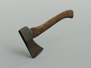 a pack of 3 modern realistic models of axes in low and high poly Modello 3D
