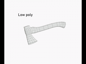 a pack of 3 modern realistic models of axes in low and high poly Modello 3D