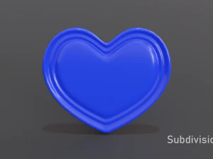 heart red and blue 3D Model
