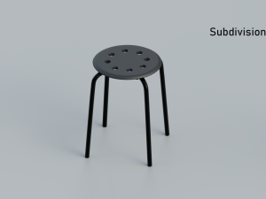 stool 3 colors red white and black 3D Модель