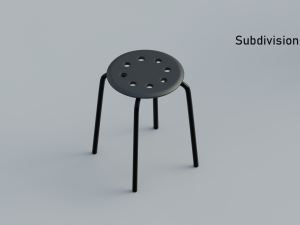 stool 3 colors red white and black 3D Модель