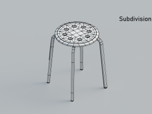stool 3 colors red white and black 3D Модель
