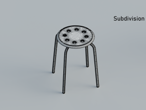 stool 3 colors red white and black 3D Модель
