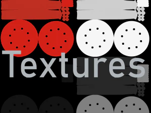 stool 3 colors red white and black 3D Model