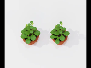 cartoon house plant 3D Model