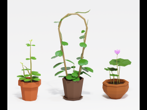 asset cartoon houseplant 3D Model