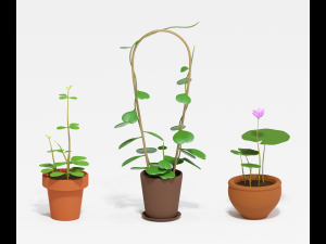 asset cartoon houseplant 3D Model