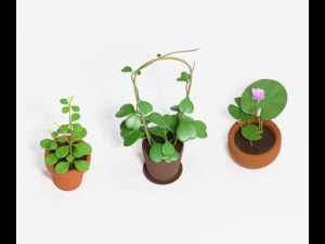 asset cartoon houseplant 3D Model