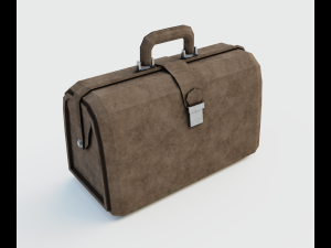 Brown leather bag 3D Model