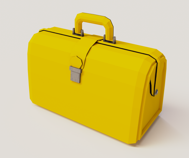 Yellow valise Model 3D .c4d .max .obj .3ds .fbx .stl .blend 