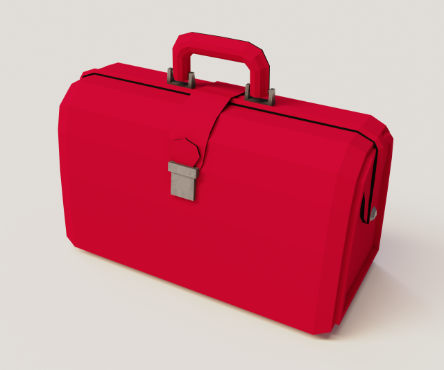 Red valise 3D 模型 .c4d .max .obj .3ds .fbx .stl .blend 