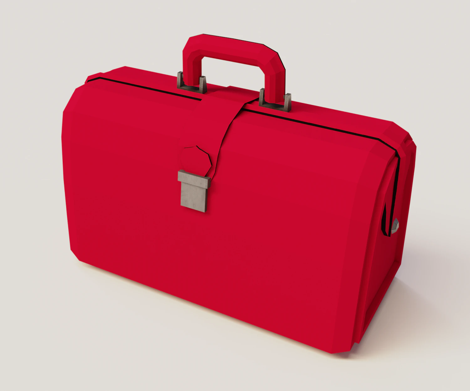 Red valise 3D Model .c4d .max .obj .3ds .fbx .stl .blend 