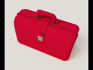 Red valise 3D Model