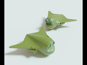 Green bomber airplane 3D Model