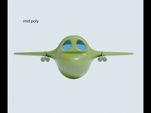 Green bomber airplane 3Dモデル