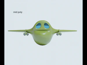 Green bomber airplane 3D Model
