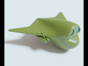 Green bomber airplane 3Dモデル