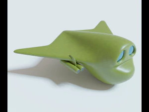 Green bomber airplane 3D Model