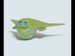 Green bomber airplane 3Dモデル
