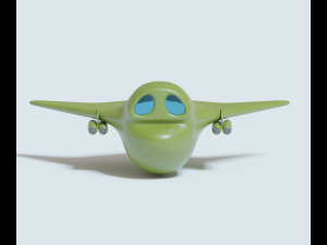 Green bomber airplane 3Dモデル