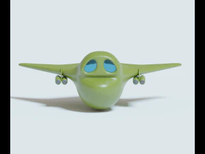 Green bomber airplane 3D Model