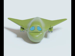 Green bomber airplane 3D Model