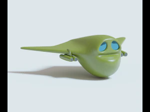Green bomber airplane 3D Model