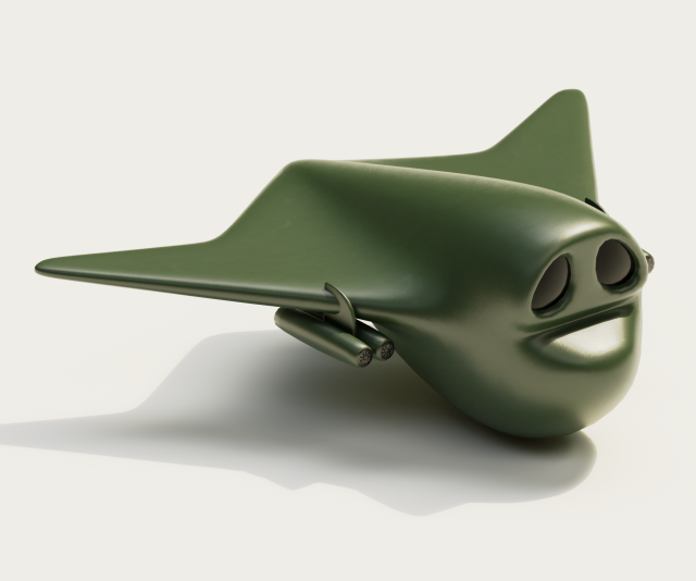 Cartoon Bomber Airplane Modelo 3D .c4d .max .obj .3ds .fbx .stl .blend 