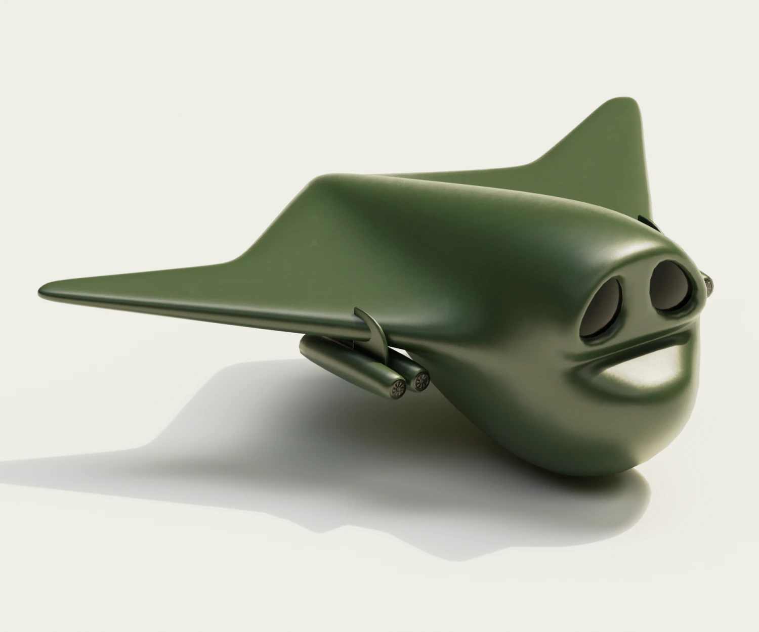 Cartoon Bomber Airplane 3D Model .c4d .max .obj .3ds .fbx .stl .blend 