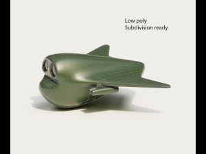 Cartoon Bomber Airplane Modelo 3D