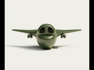 Cartoon Bomber Airplane 3D Model