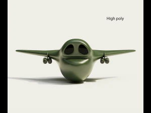 Cartoon Bomber Airplane 3D Model