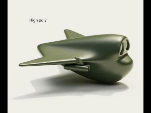 Cartoon Bomber Airplane 3D Model