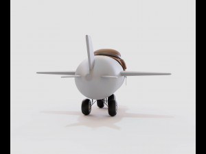 Cartoon airplane with eyes Modelo 3D