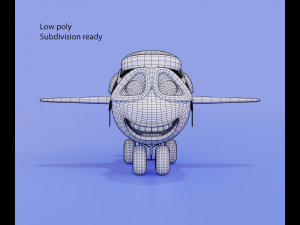 Cartoon airplane with eyes Modelo 3D