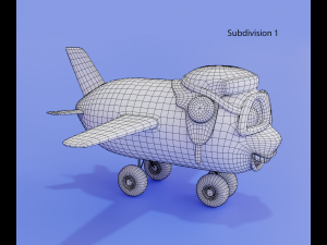Cartoon airplane with eyes Modelo 3D