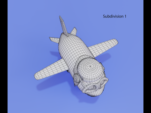Cartoon airplane with eyes Modelo 3D