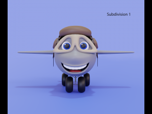 Cartoon airplane with eyes Modelo 3D