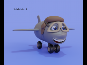 Cartoon airplane with eyes Modelo 3D